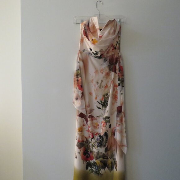 TED BAKER Aymay Opulent Bloom Floral Silk Maxi Dress Wedding - Ted Size 0 - Picture 3 of 16